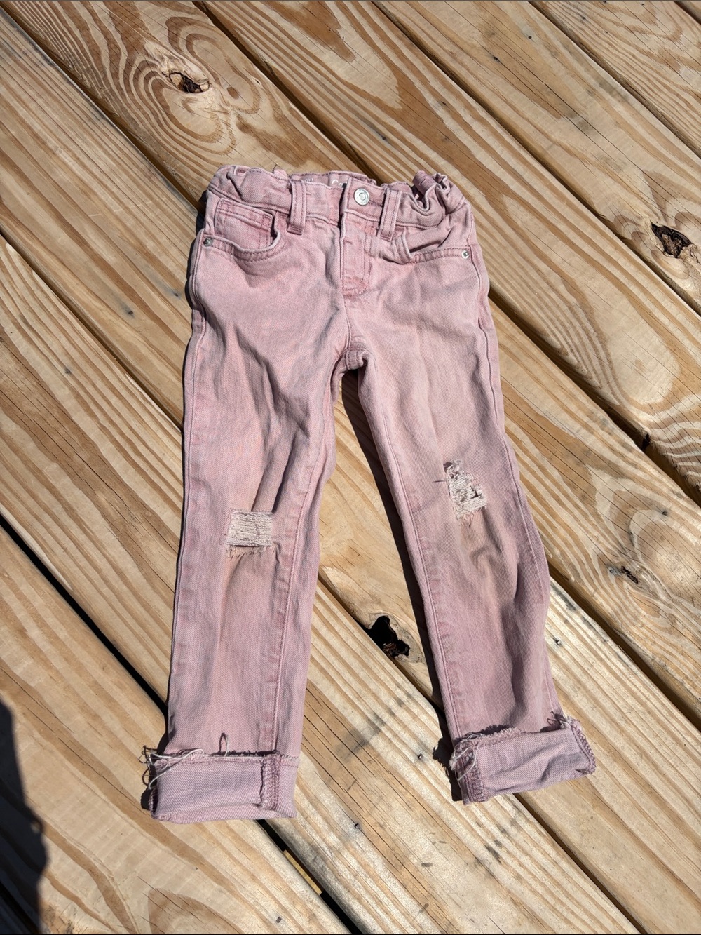 Cat & Jack Dusty Pink Distressed Girls' Denim Pants